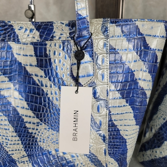 💥  Brahmin 2 PCS SET Shoulder Bag Purse Ombre Melbourne + XL Clutch NWT - Picture 15 of 16